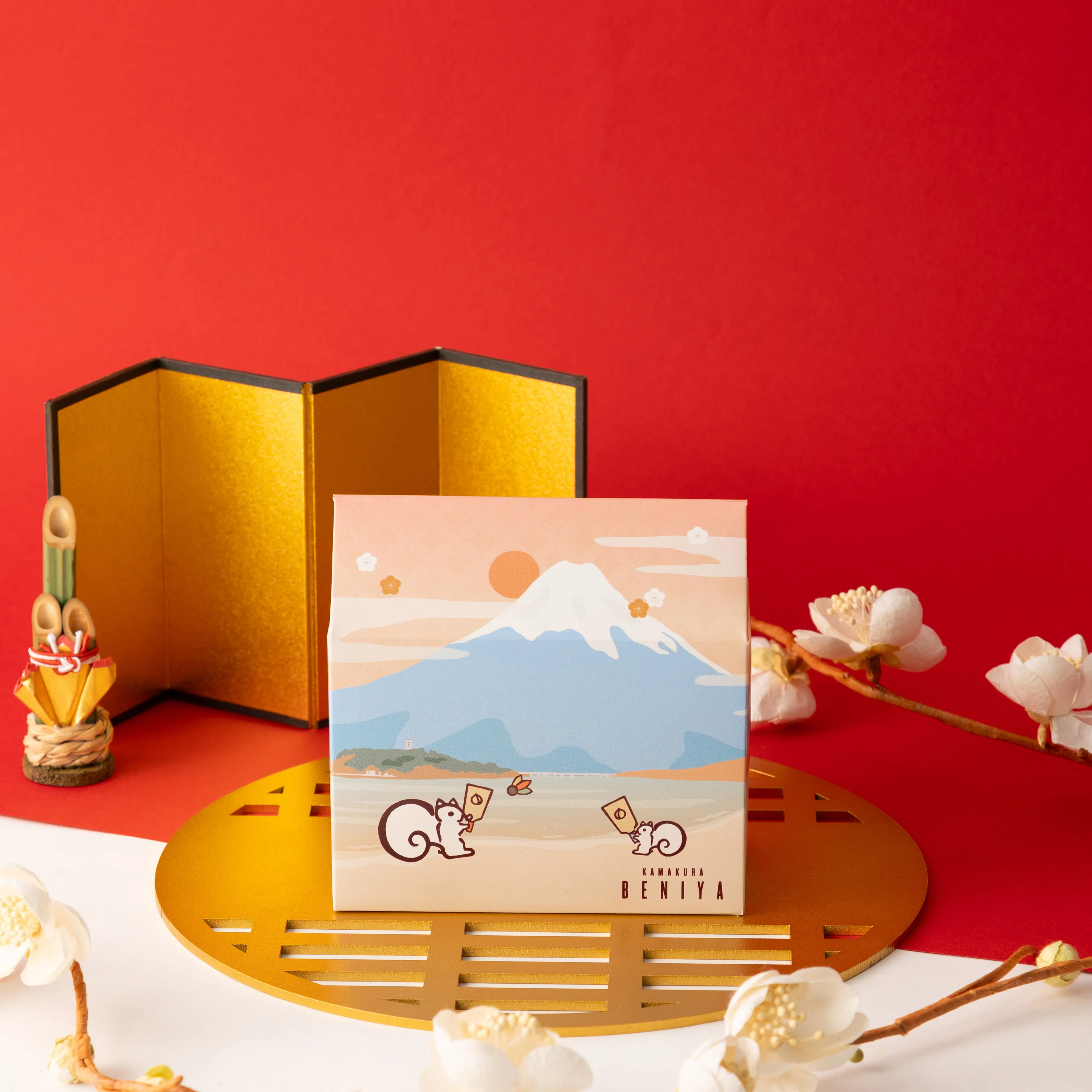 【販売終了】詰合せ01　ハウス型BOX（2024初春）（クルミッ子2個　あじさい1枚　鎌倉だより3枚） - Image 2